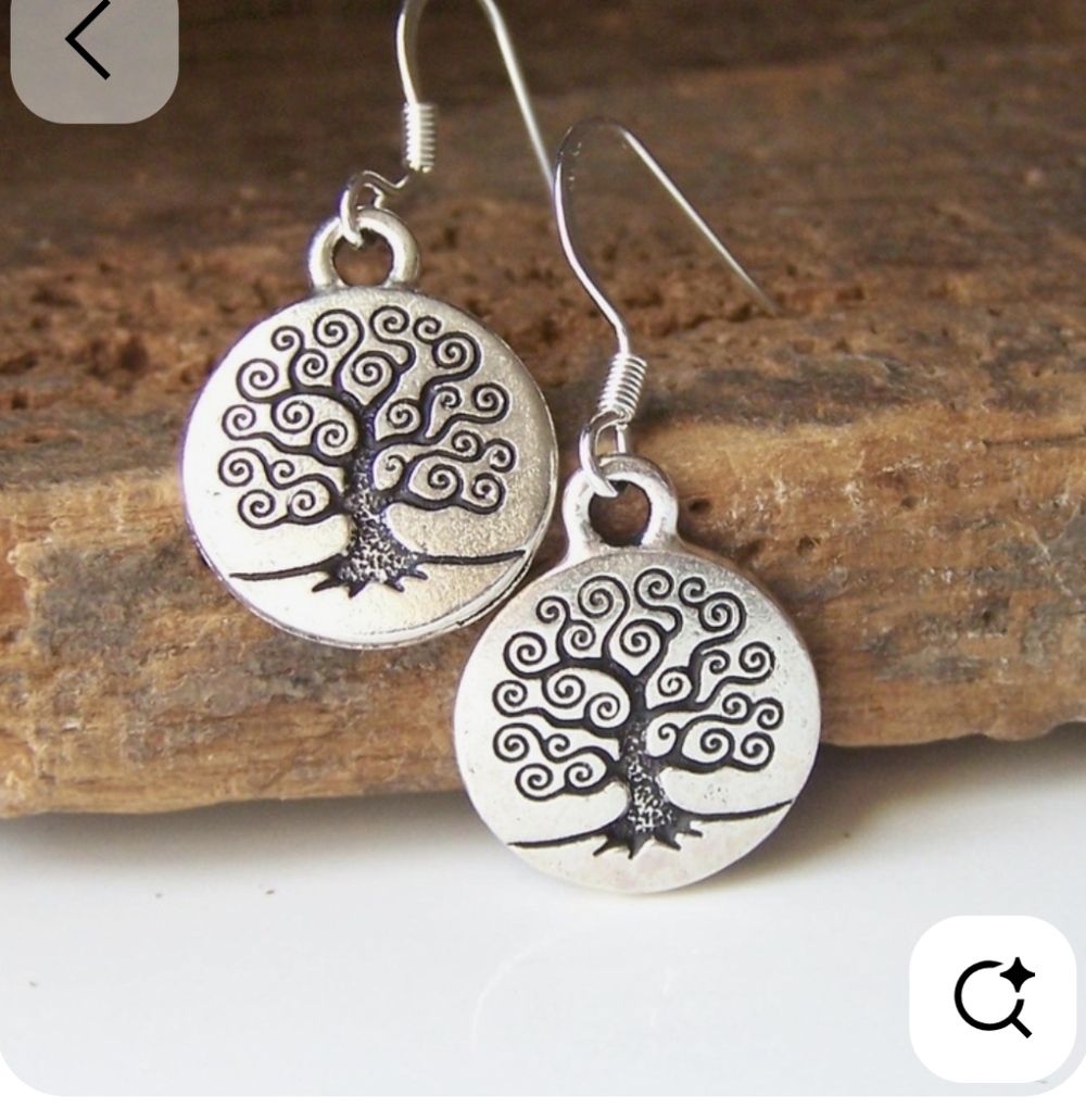 Elegant Silver Tree of Life Earrings
